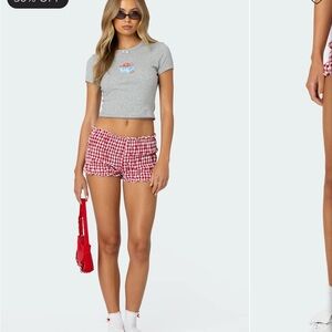 Red Gingham Women's Shorts
